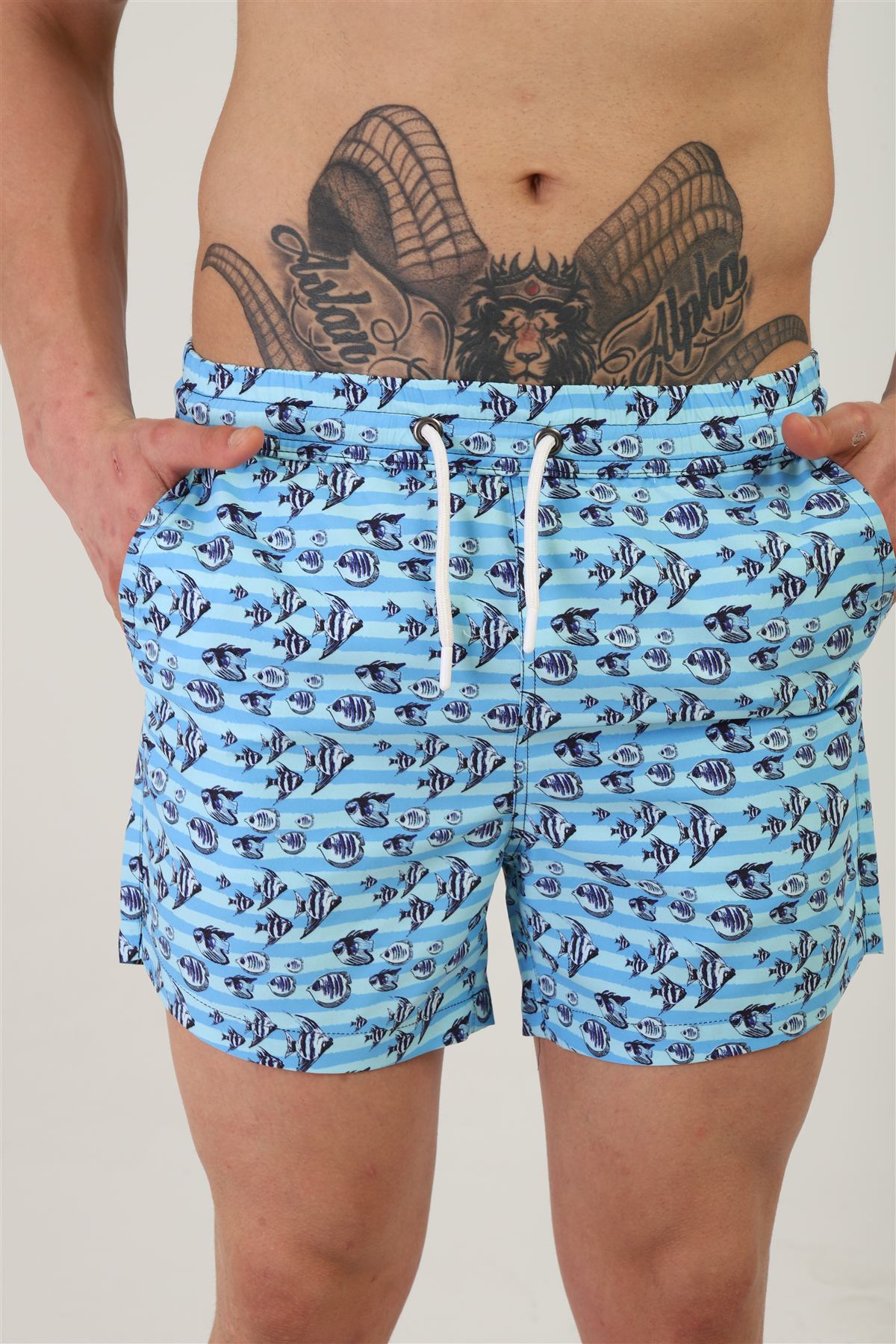 Dijital baskılı erkek deniz şortu modelleri