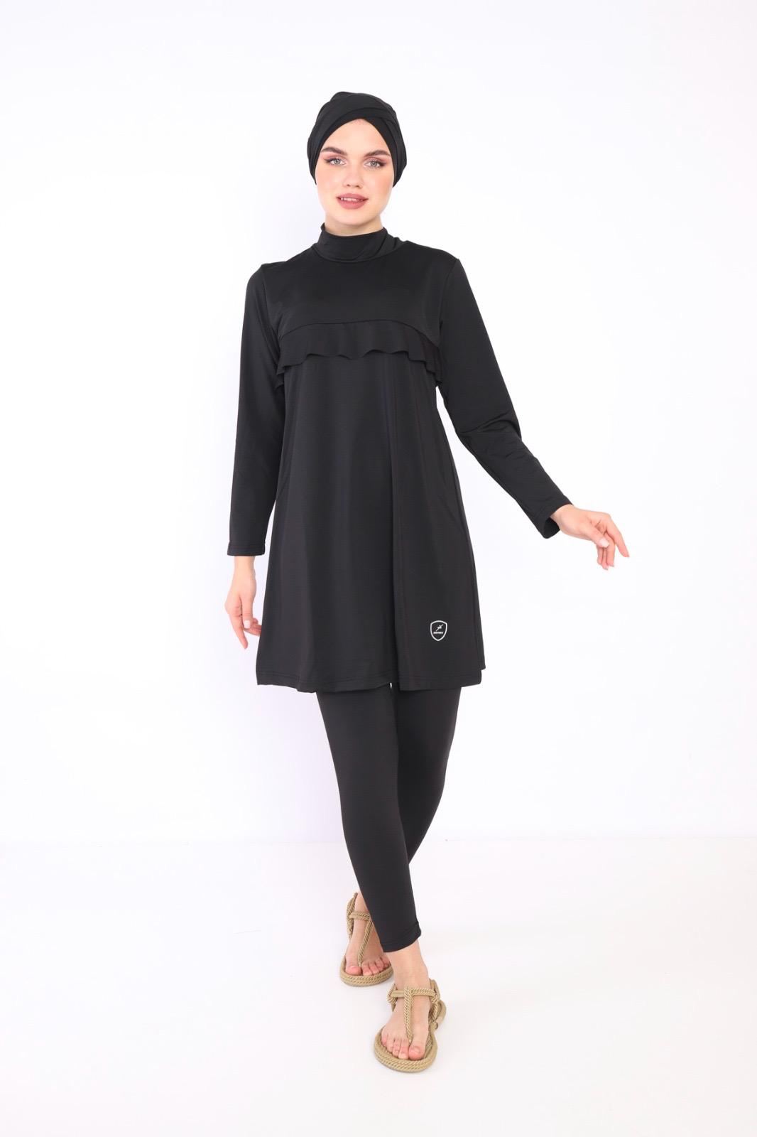 Toptan tesettür mayo - likra uzun bordo model